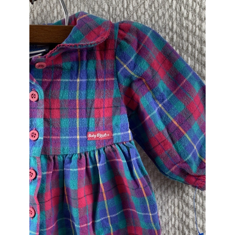 Vintage OshKosh Baby B'gosh Bubble Romper‎ 3-6 Mos Multi Color Block Plaid USA - Picture 8 of 16